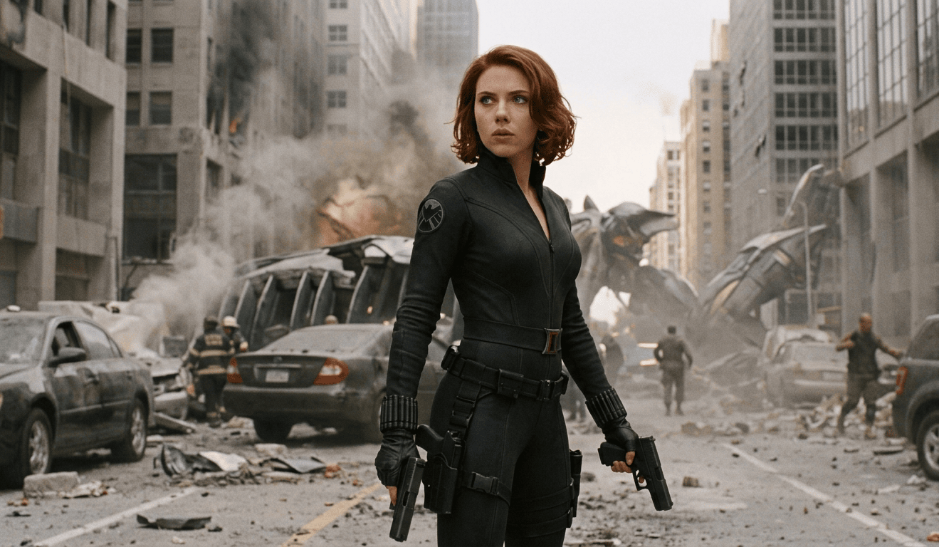 femme rousse dans Avengers